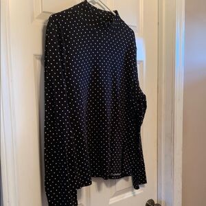 Studio Works Black and White Polka Dot Top XL